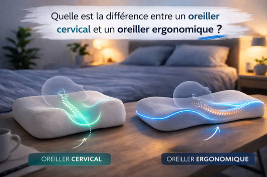 Image comparative oreiller cervical et oreiller ergonomique