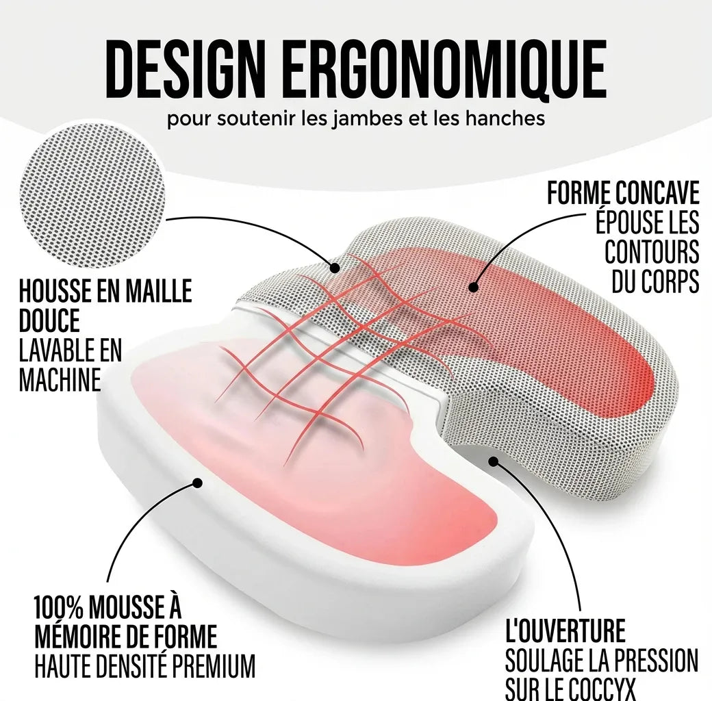 Coussin coccyx mémoire de forme