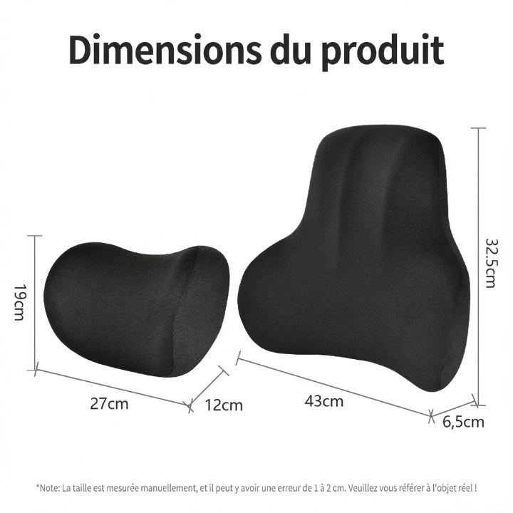 Coussins pour voiture mémoire de forme – Nuque et lombaires