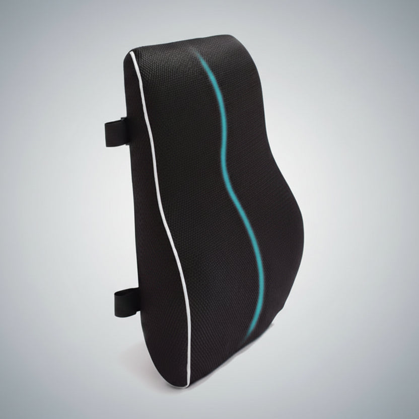 Image produit du coussin pour lombaire et dos noir sur fond blanc