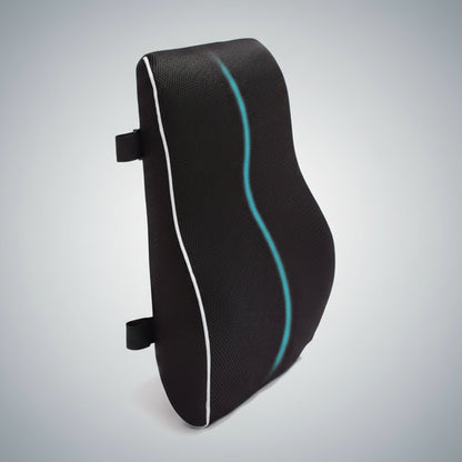 Image produit du coussin pour lombaire et dos noir sur fond blanc