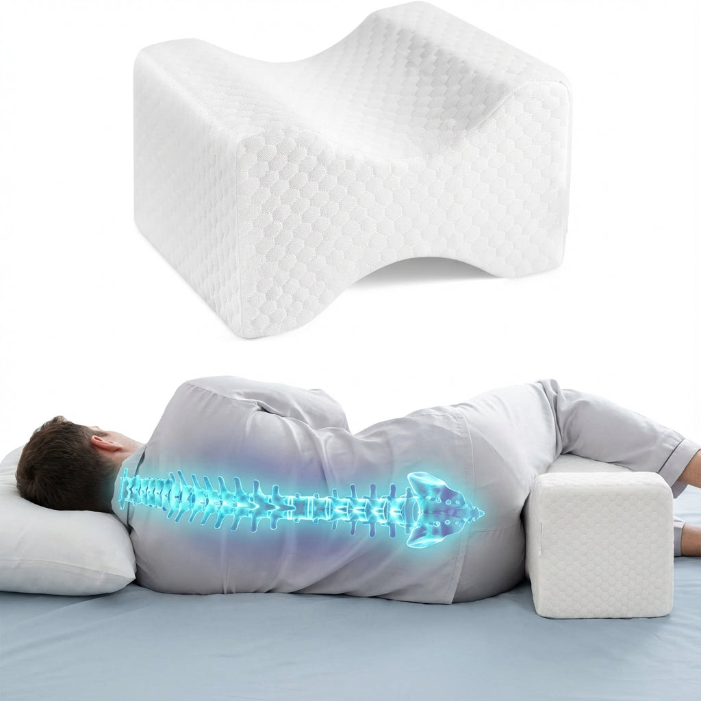 image montrant le bon maintien de l'alignement du corps avec le coussin genoux ergonomique