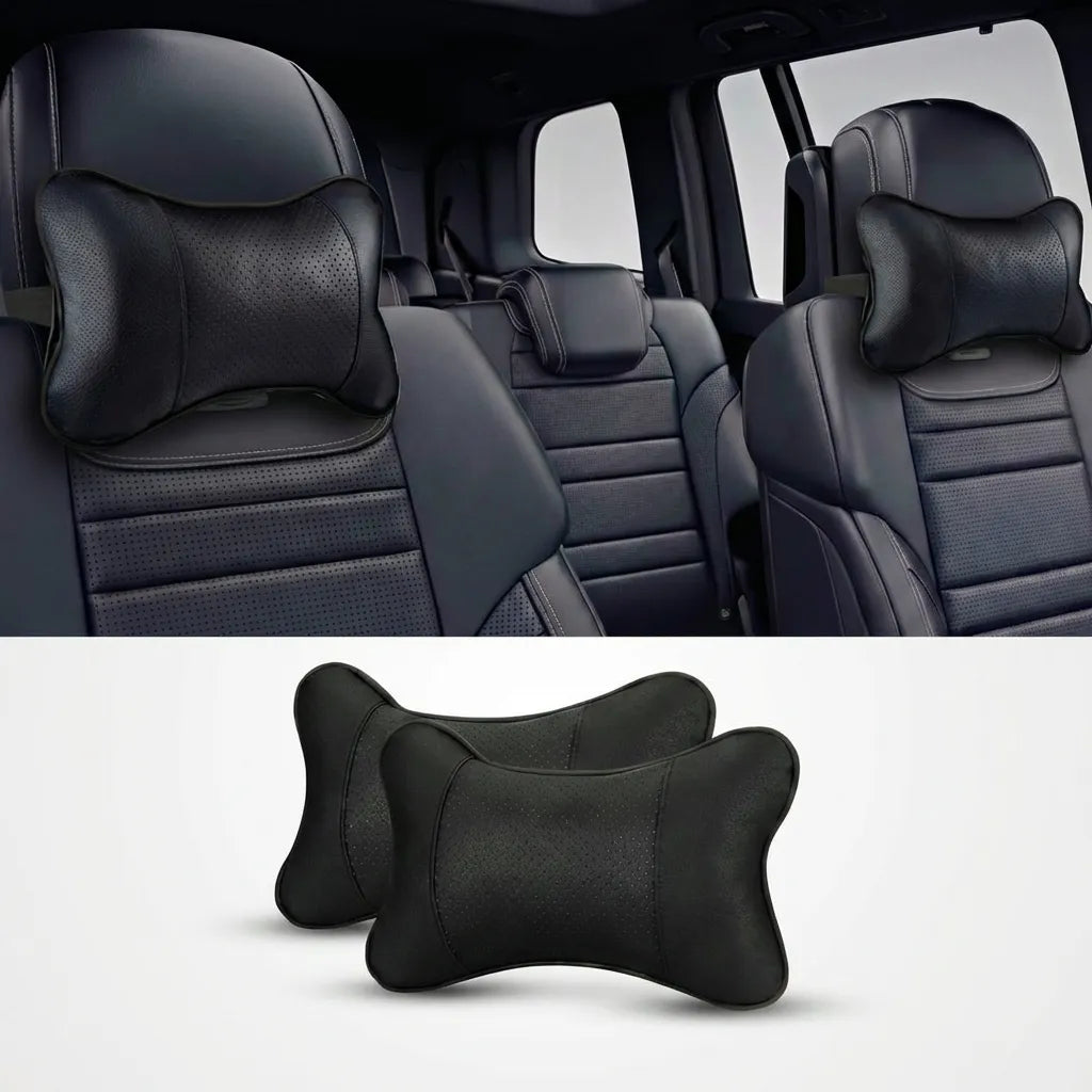 Coussin repose-tête ergonomique en cuir 