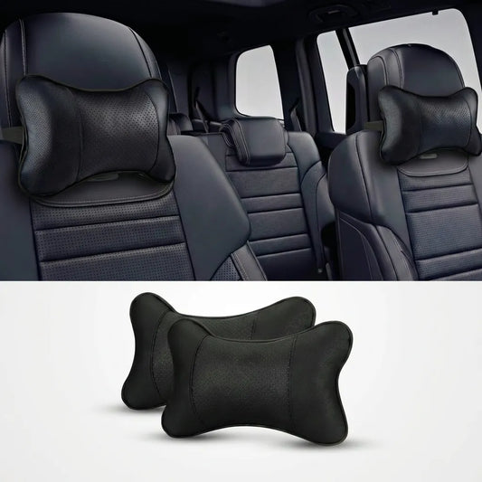 Coussin repose-tête ergonomique en cuir 